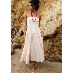 FREE PEOPLE Women's Free-est Milan Midi Dress Size L In Barnacle Island